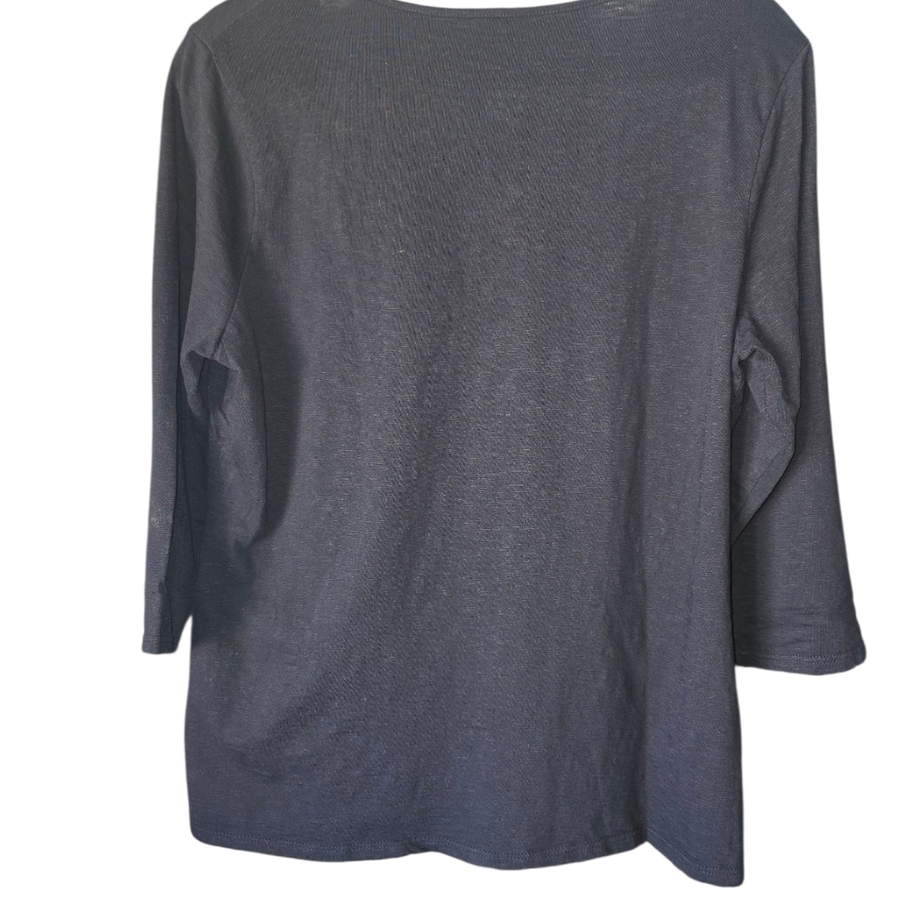 Coldwater Creek Xl Black Top Beautifully Beaded N… - image 2